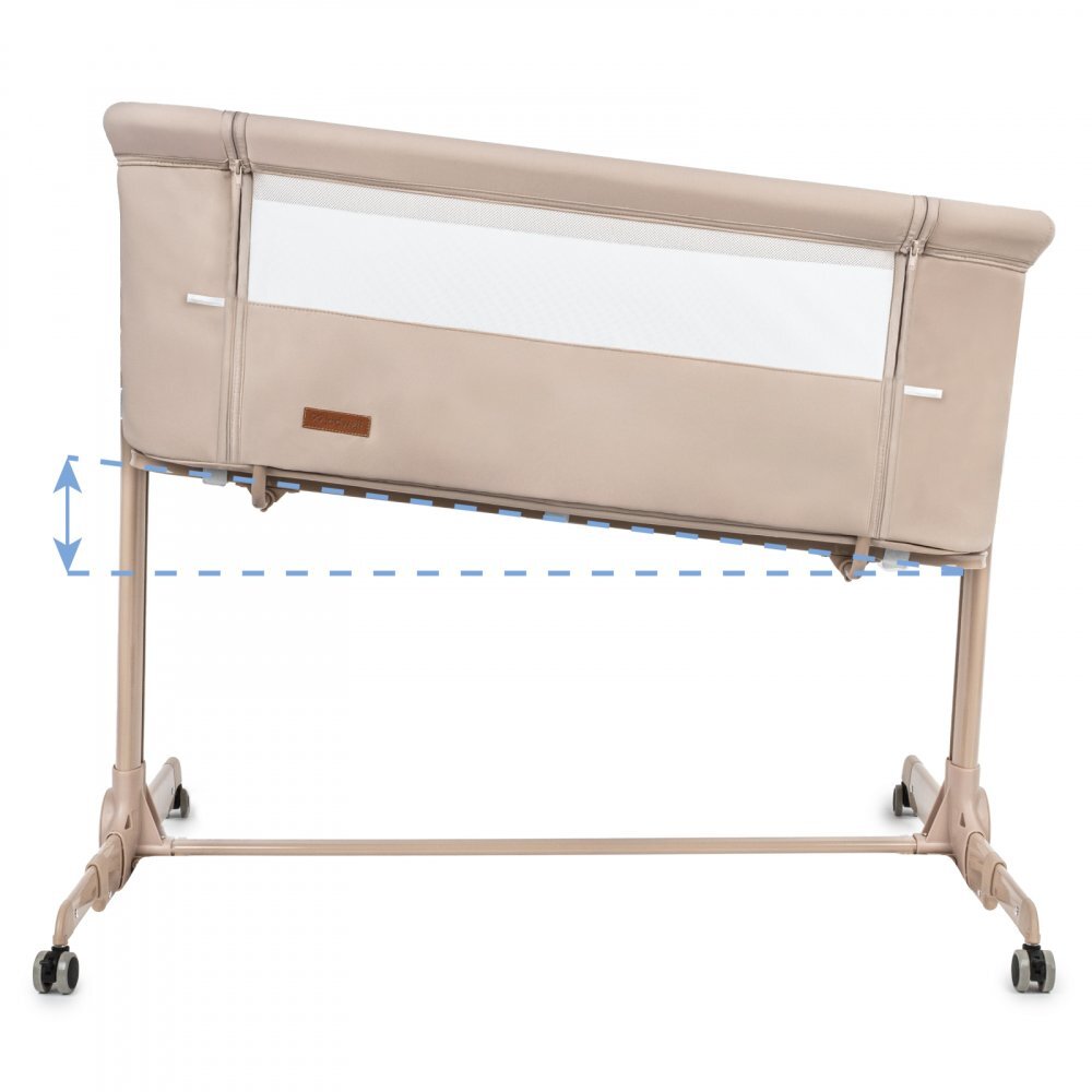 Kidwell Patut cu leganare Cullami Beige co-sleeper 2 in 1 cu laterala culisanta setare unghiulara cu roti reglabil in 6 pozitii pe inaltime