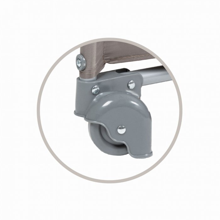 Kidwell Patut pentru copii Blissy 3 in 1 Beige pliabil cu 2 nivele usita cu fermoar roti cu blocare masuta de infasat si organizator