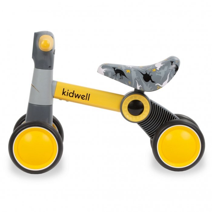 Kidwell Ride-On pentru copii fara pedale Petito Dino varsta 1-3 ani greutatea maxima a copilului 20 kg roti din spuma EVA sa conturata moale din piele ecologica