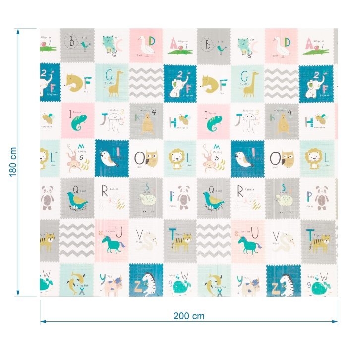 Kidwell Salteluta de joaca pentru copii 180 x 200 cm Inda Alphabet