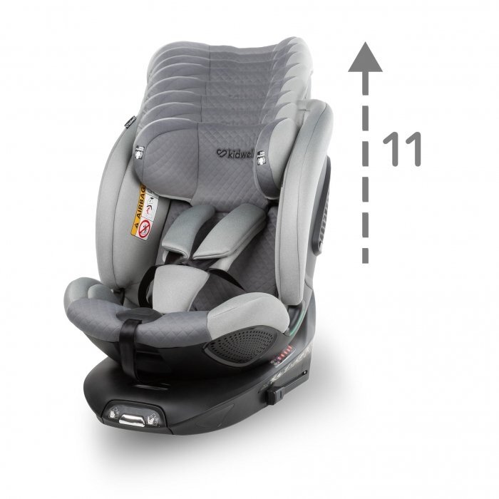 Kidwell Scaun auto GoCar Gri cu isofix grupa 40-135 cm i-Size omologare R129 rotativ 360 protectie laterala ASP