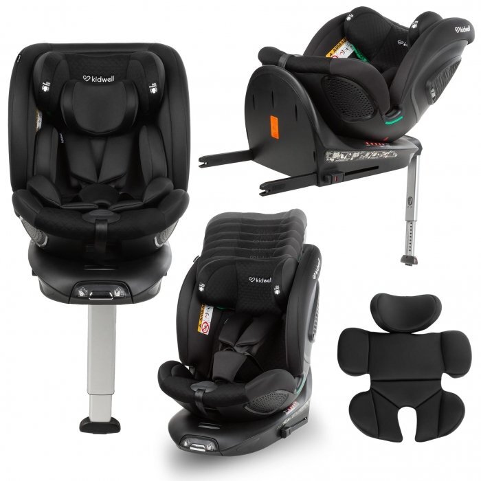 Kidwell Scaun auto GoCar Negru cu isofix grupa 40-135 cm i-Size omologare R129 rotativ 360 protectie laterala ASP