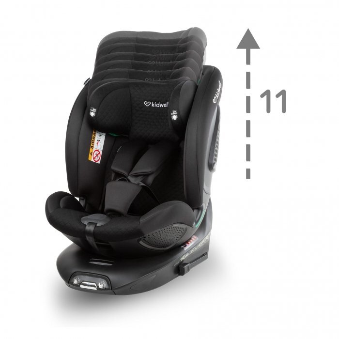 Kidwell Scaun auto GoCar Negru cu isofix grupa 40-135 cm i-Size omologare R129 rotativ 360 protectie laterala ASP