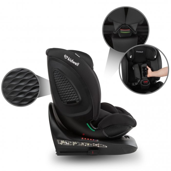 Kidwell Scaun auto GoCar Negru cu isofix grupa 40-135 cm i-Size omologare R129 rotativ 360 protectie laterala ASP