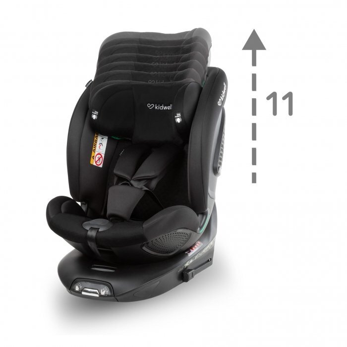 Kidwell Scaun auto GoCar Negru-Gri cu isofix grupa 40-135 cm i-Size omologare R129 rotativ 360 protectie laterala ASP