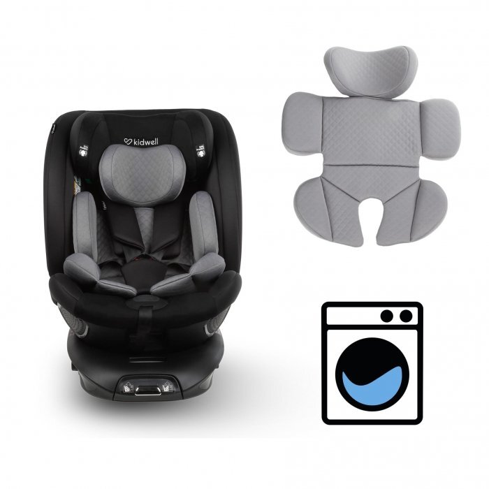 Kidwell Scaun auto GoCar Negru-Gri cu isofix grupa 40-135 cm i-Size omologare R129 rotativ 360 protectie laterala ASP