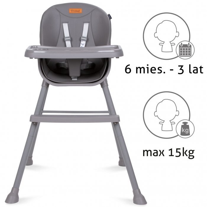 Kidwell Scaun de masa 4 in 1 Eatan Gray