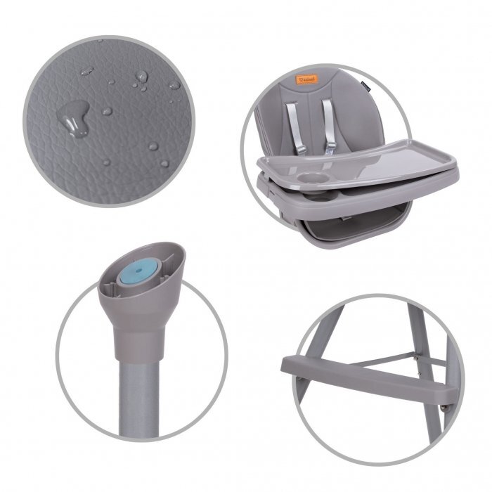 Kidwell Scaun de masa 4 in 1 Eatan Gray