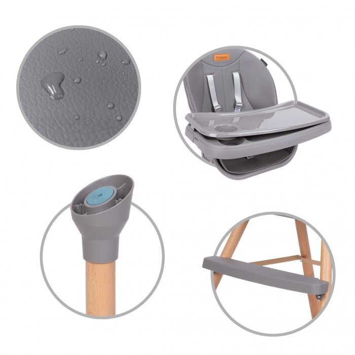 Kidwell Scaun de masa 4 in 1 Eatan Wood Gray