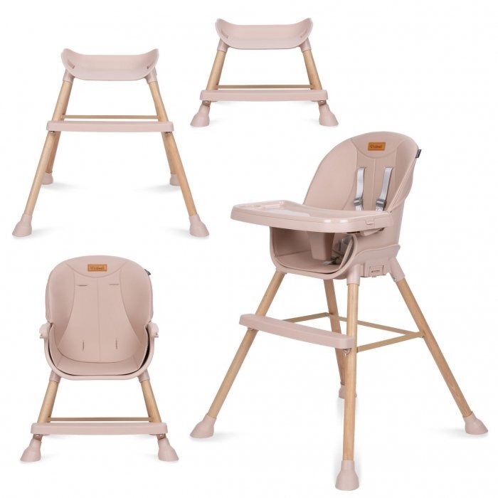 Kidwell Scaun de masa 4 in 1 Eatan Wood Pink