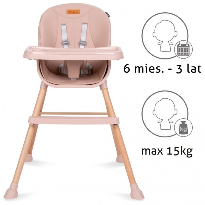 Kidwell Scaun de masa 4 in 1 Eatan Wood Pink