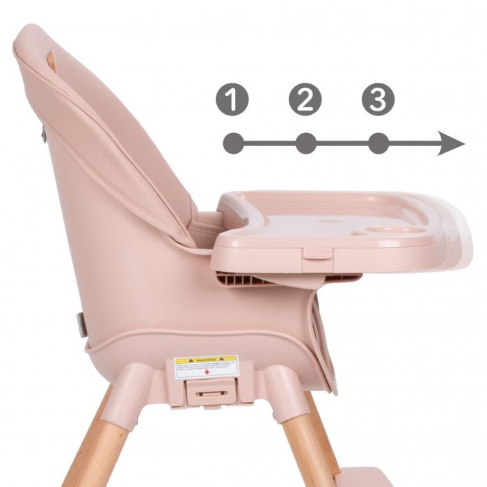 Kidwell Scaun de masa 4 in 1 Eatan Wood Pink