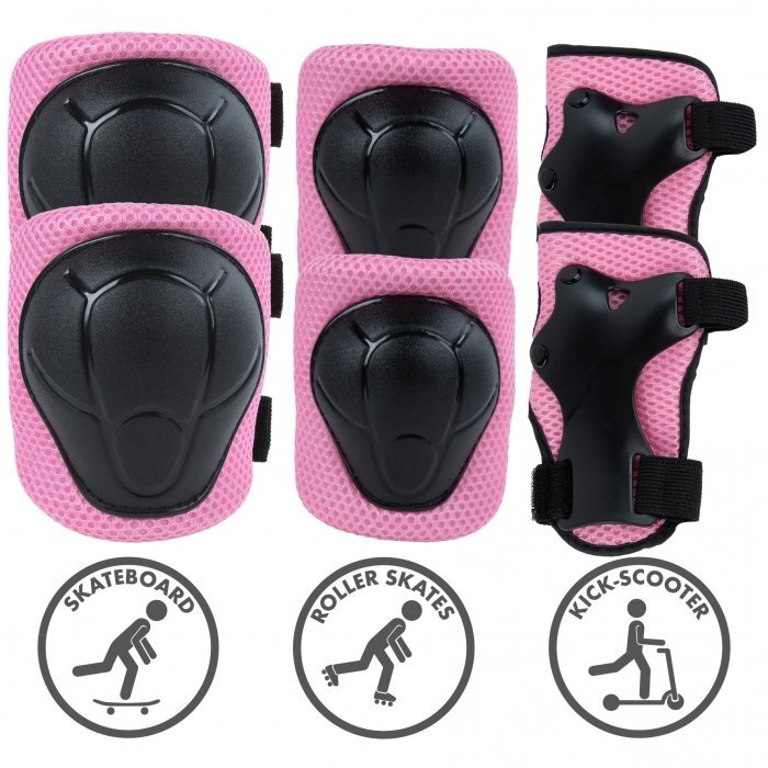 Kidwell Set de protectie pentru copii Trix Pink cotiere si genunchiere marimea S