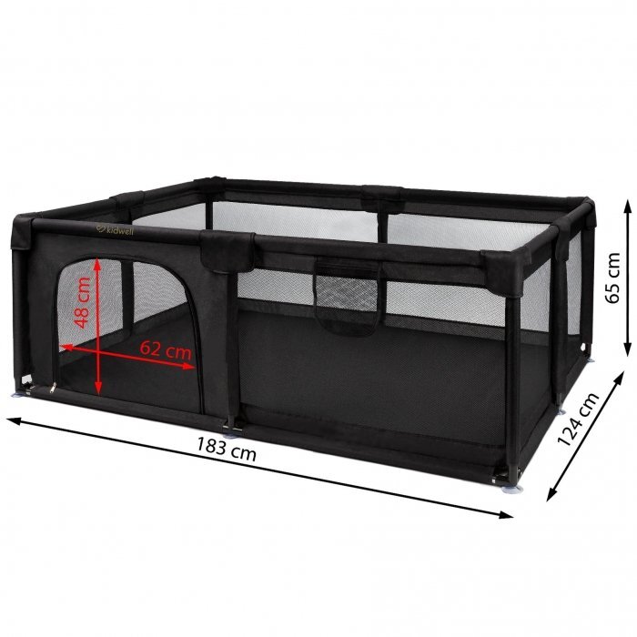 Kidwell Tarc de joaca pentru copii 120x180 cm Fanko Negru