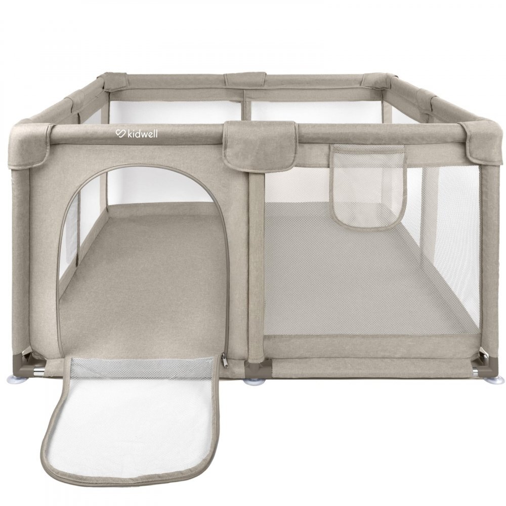 Kidwell Tarc pliabil pentru copii Fanko Beige 130x130 cm pentru interior spatiu optimizat sigur 0-6 ani