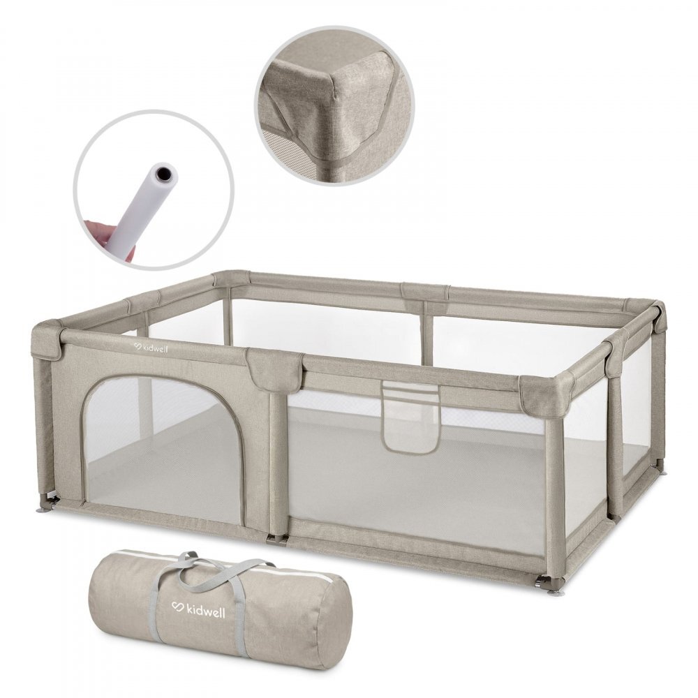 Kidwell Tarc pliabil pentru copii Fanko Beige pentru joaca 0-6 ani 120 x 180 cm