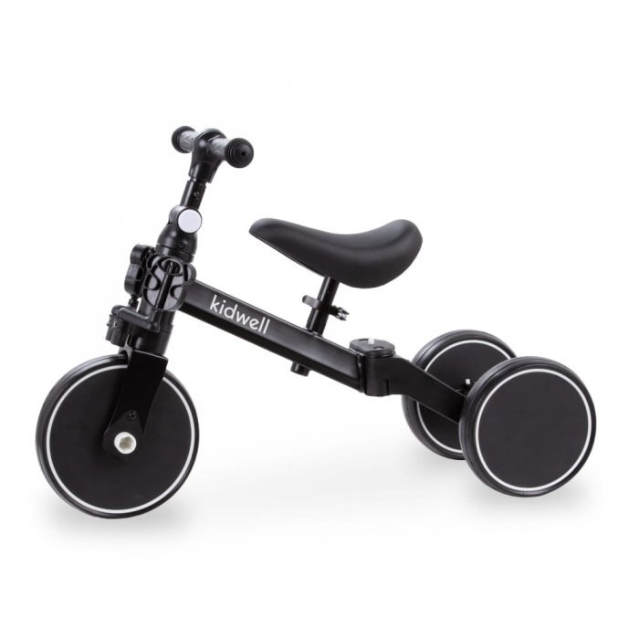 Kidwell Tricicleta pentru copii Pico Black cu pedale 3 in 1 scaun reglabil pe inaltime reglarea in 3 trepte a distantei dintre ghidon si copil potrivita pentru inaltimea unui copil 90 - 124 cm