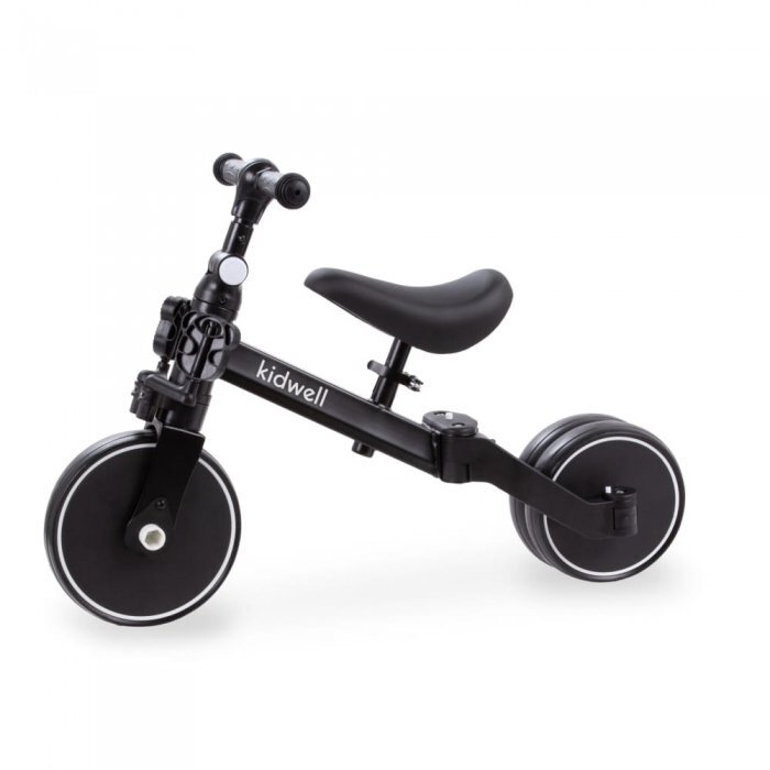 Kidwell Tricicleta pentru copii Pico Black cu pedale 3 in 1 scaun reglabil pe inaltime reglarea in 3 trepte a distantei dintre ghidon si copil potrivita pentru inaltimea unui copil 90 - 124 cm