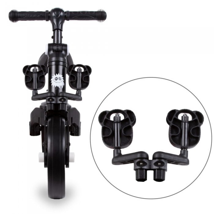 Kidwell Tricicleta pentru copii Pico Black cu pedale 3 in 1 scaun reglabil pe inaltime reglarea in 3 trepte a distantei dintre ghidon si copil potrivita pentru inaltimea unui copil 90 - 124 cm