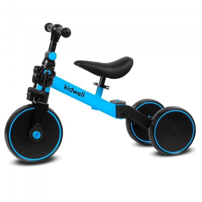 Kidwell Tricicleta pentru copii Pico Blue cu pedale 3 in 1 scaun reglabil pe inaltime reglarea in 3 trepte a distantei dintre ghidon si copil potrivita pentru inaltimea unui copil 90 - 124 cm