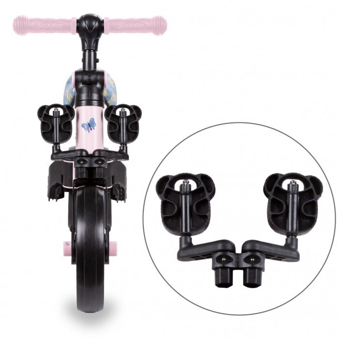 Kidwell Tricicleta pentru copii Pico Flower 3 in 1 cu pedale cu scaun reglabil in inaltime roti din spuma Eva potrivita pentru inaltimea unui copil 90 - 124 cm