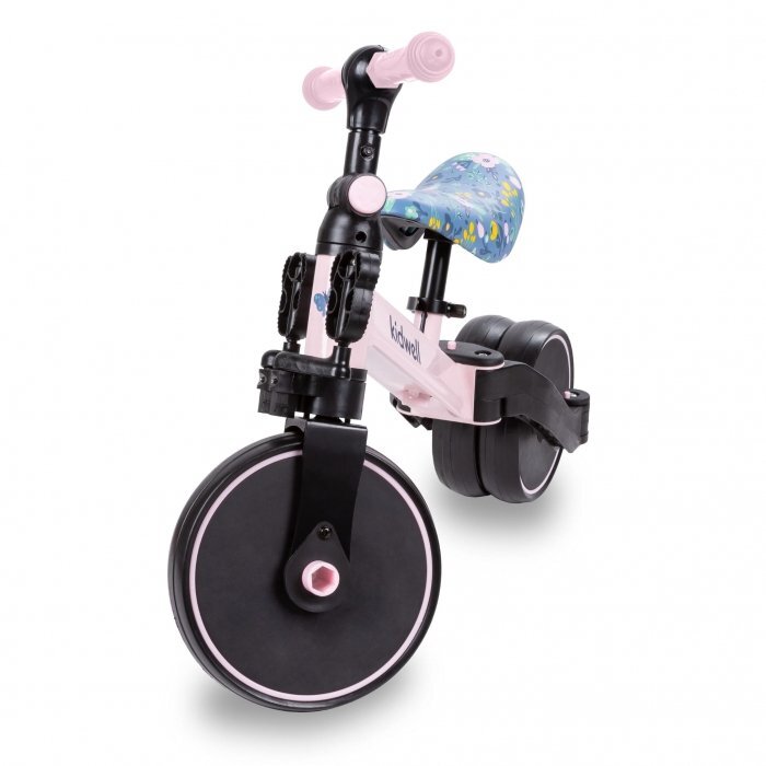 Kidwell Tricicleta pentru copii Pico Flower 3 in 1 cu pedale cu scaun reglabil in inaltime roti din spuma Eva potrivita pentru inaltimea unui copil 90 - 124 cm