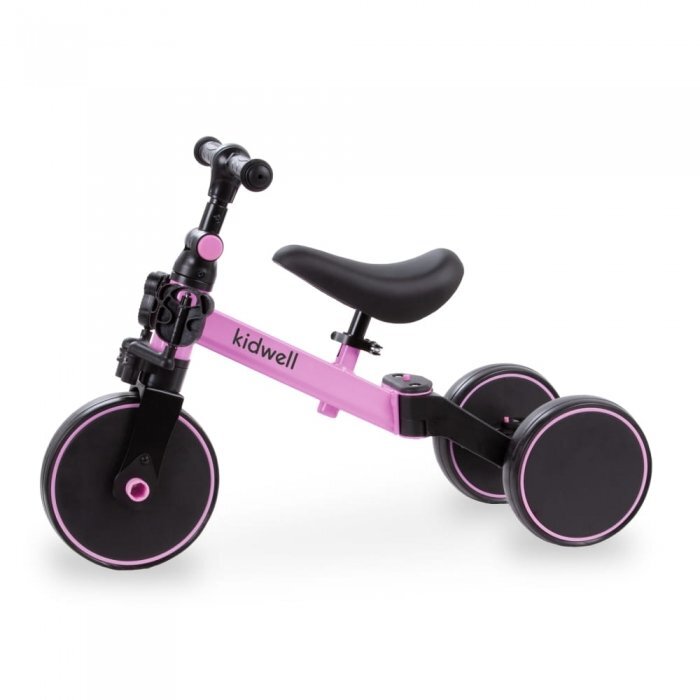 Kidwell Tricicleta pentru copii Pico Pink cu pedale 3 in 1 scaun reglabil pe inaltime reglarea in 3 trepte a distantei dintre ghidon si copil potrivita pentru inaltimea unui copil 90 - 124 cm