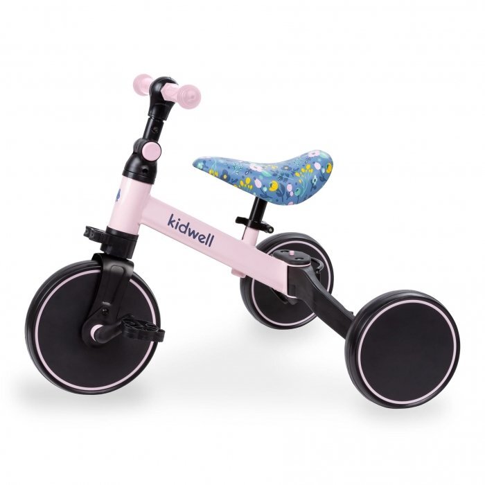 Kidwell Tricicleta pentru copii Pico Spring Flower cu pedale 3 in 1 scaun reglabil pe inaltime reglarea in 3 trepte a distantei dintre ghidon si copil potrivita pentru inaltimea unui copil 90 - 124 cm