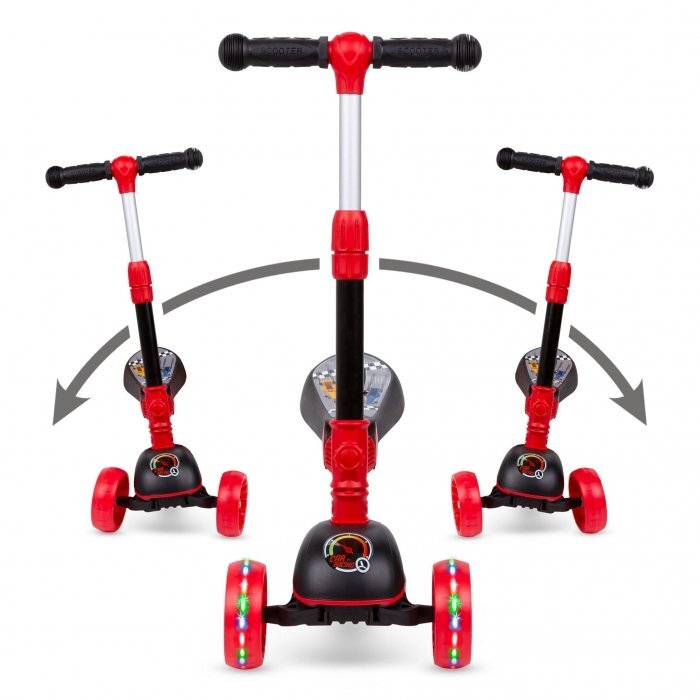 Kidwell Trotineta 2 in 1 cu sezut Rimba Race pliabila roti cu Led ghidon reglabil din aluminiu greutate admisa 50 kg