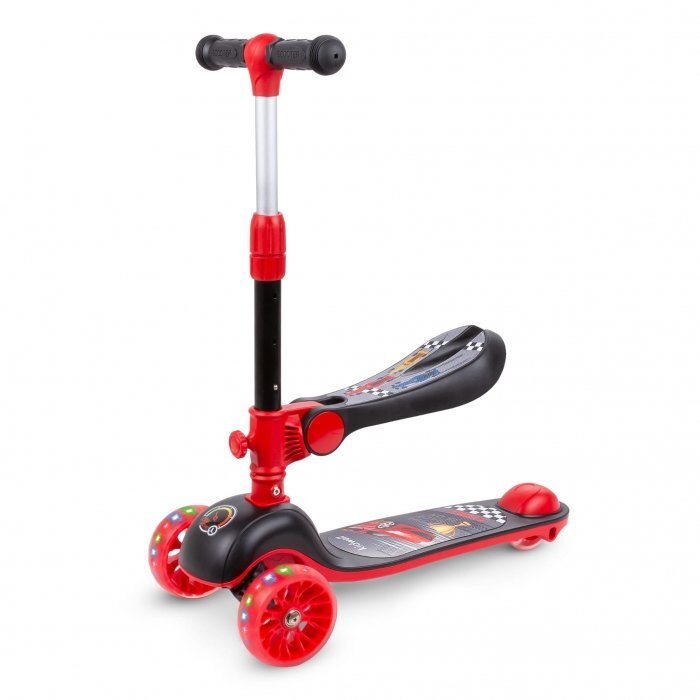Kidwell Trotineta 2 in 1 cu sezut Rimba Race pliabila roti cu Led ghidon reglabil din aluminiu greutate admisa 50 kg