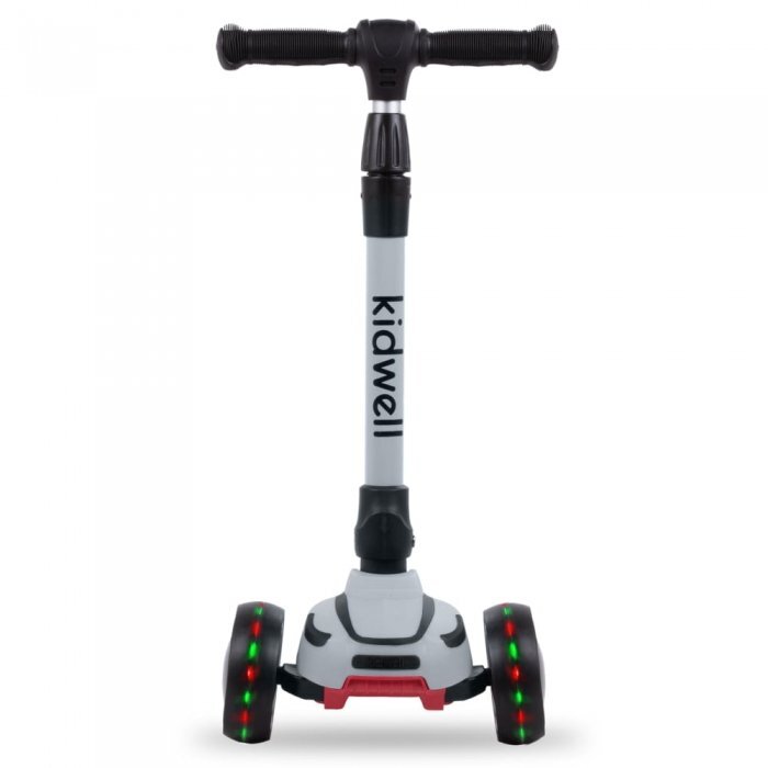 Kidwell Trotineta Jax Gray Black cu 3 roti pliabila reglabila din aluminiu greutate admisa 50 kg varsta 3 ani+