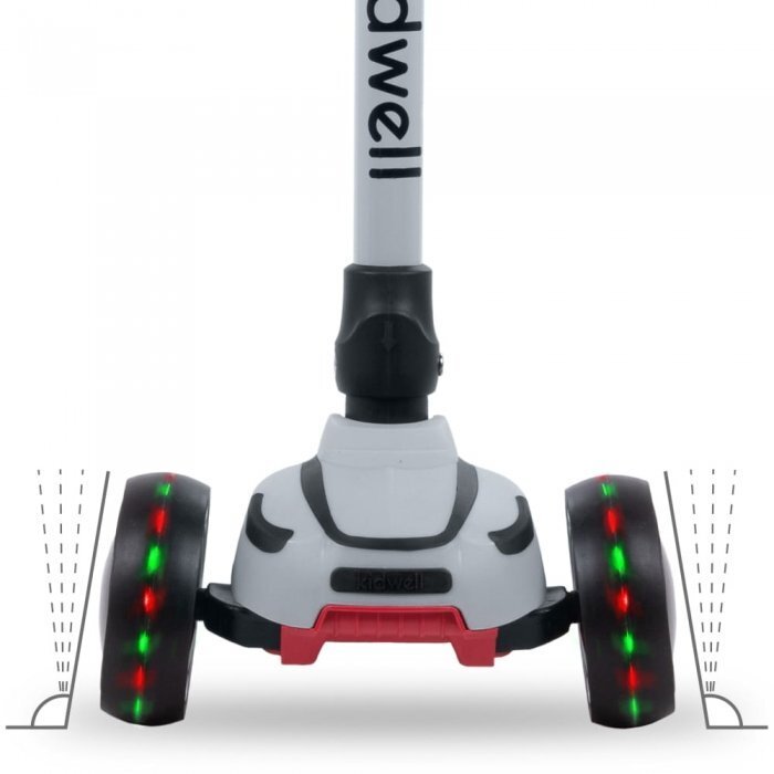 Kidwell Trotineta Jax Gray Black cu 3 roti pliabila reglabila din aluminiu greutate admisa 50 kg varsta 3 ani+
