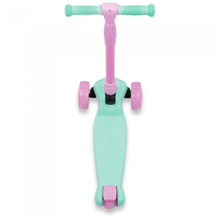 Kidwell Trotineta Jax Mint Pink cu 3 roti pliabila reglabila din aluminiu greutate admisa 50 kg varsta 3 ani+