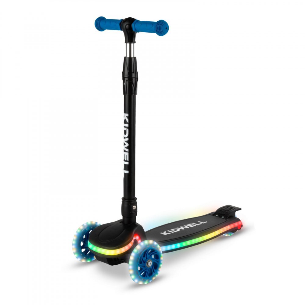 Kidwell Trotineta pentru copii Lumo Blue cu 3 roti platforma si roti Led pliabila reglabila 3+ ani