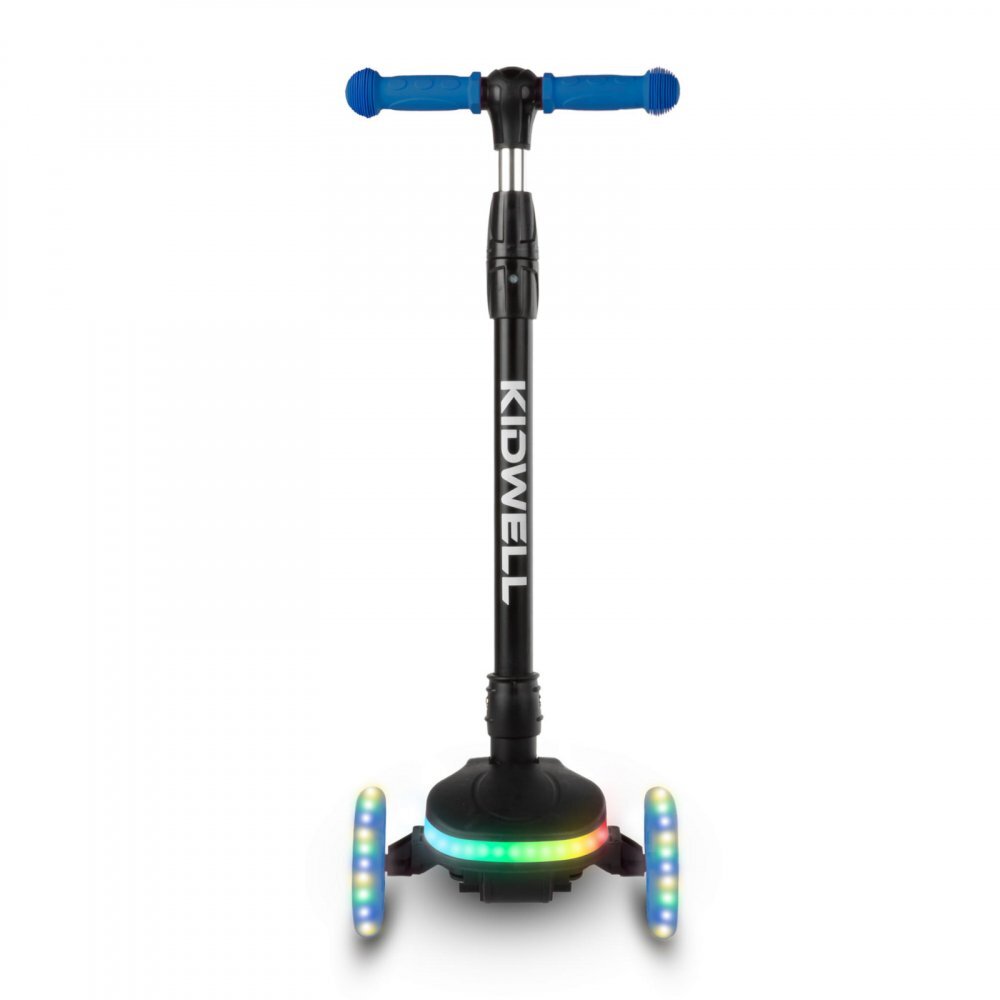 Kidwell Trotineta pentru copii Lumo Blue cu 3 roti platforma si roti Led pliabila reglabila 3+ ani
