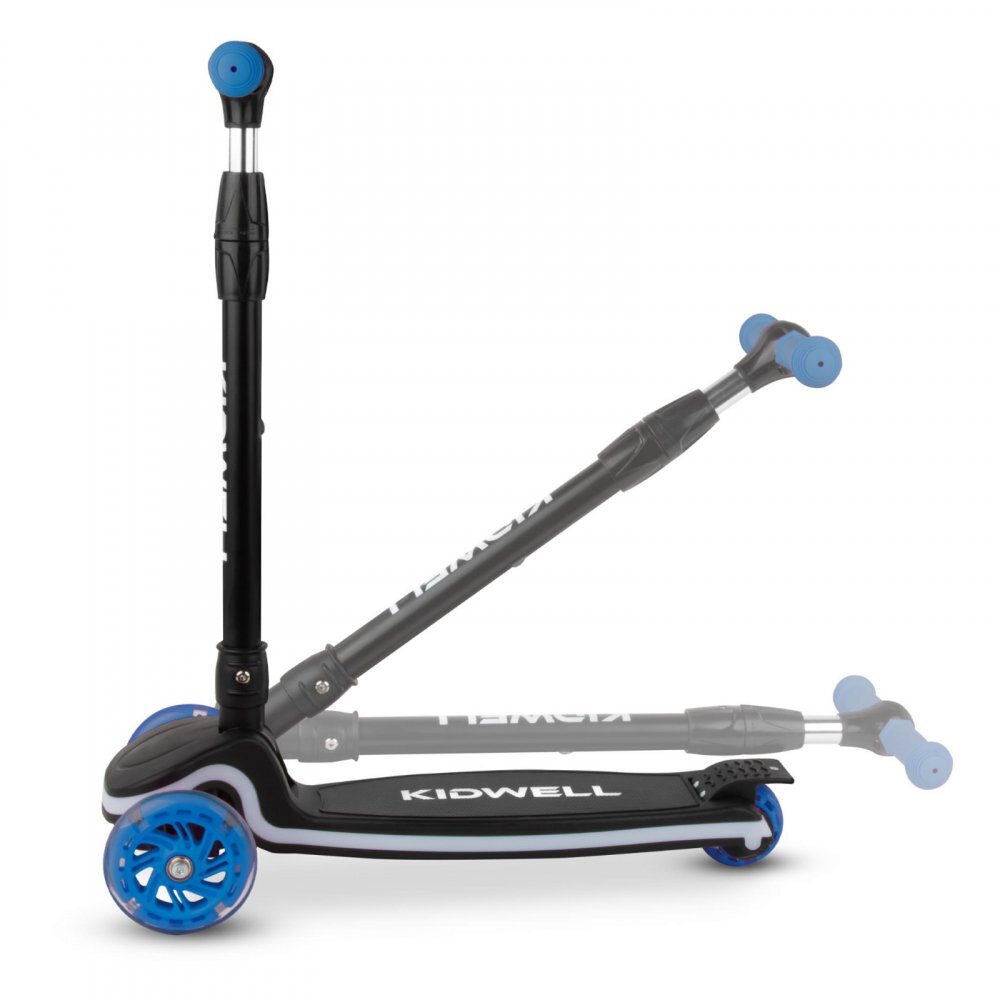 Kidwell Trotineta pentru copii Lumo Blue cu 3 roti platforma si roti Led pliabila reglabila 3+ ani