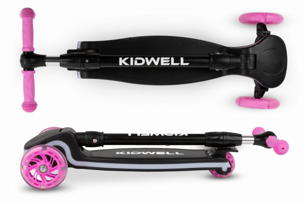 Kidwell Trotineta pentru copii Lumo Pink cu 3 roti platforma si roti Led pliabila reglabila 3+ ani