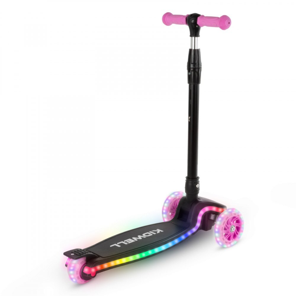 Kidwell Trotineta pentru copii Lumo Pink cu 3 roti platforma si roti Led pliabila reglabila 3+ ani
