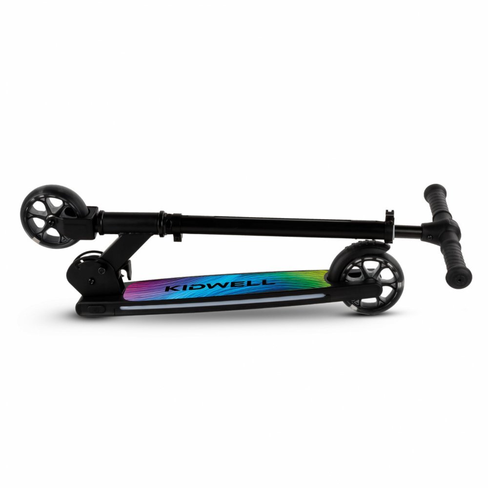 Kidwell Trotineta pentru copii Mido Black 3 in 1 pliabila reglabila cu 2 roti cu iluminare LED incorporata 5 ani+ pana la 100 kg
