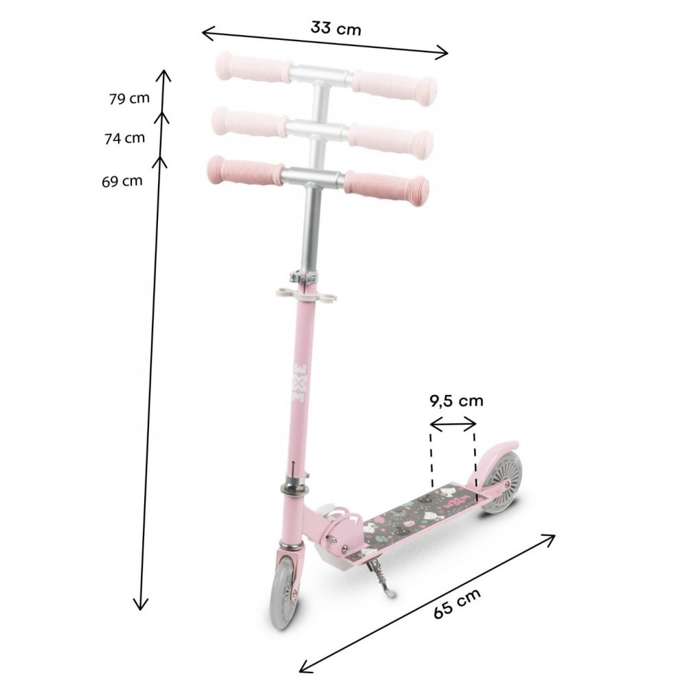 Kidwell Trotineta pentru copii Skipo Cat cu 2 roti pliabila roti Led usoara 2 kg 3+ ani pana la 50 kg