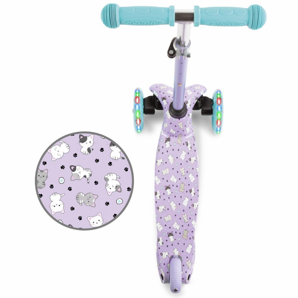 Kidwell Trotineta pentru copii Uno Kitty reglabila roti luminoase 3+ ani pana la 25 kg