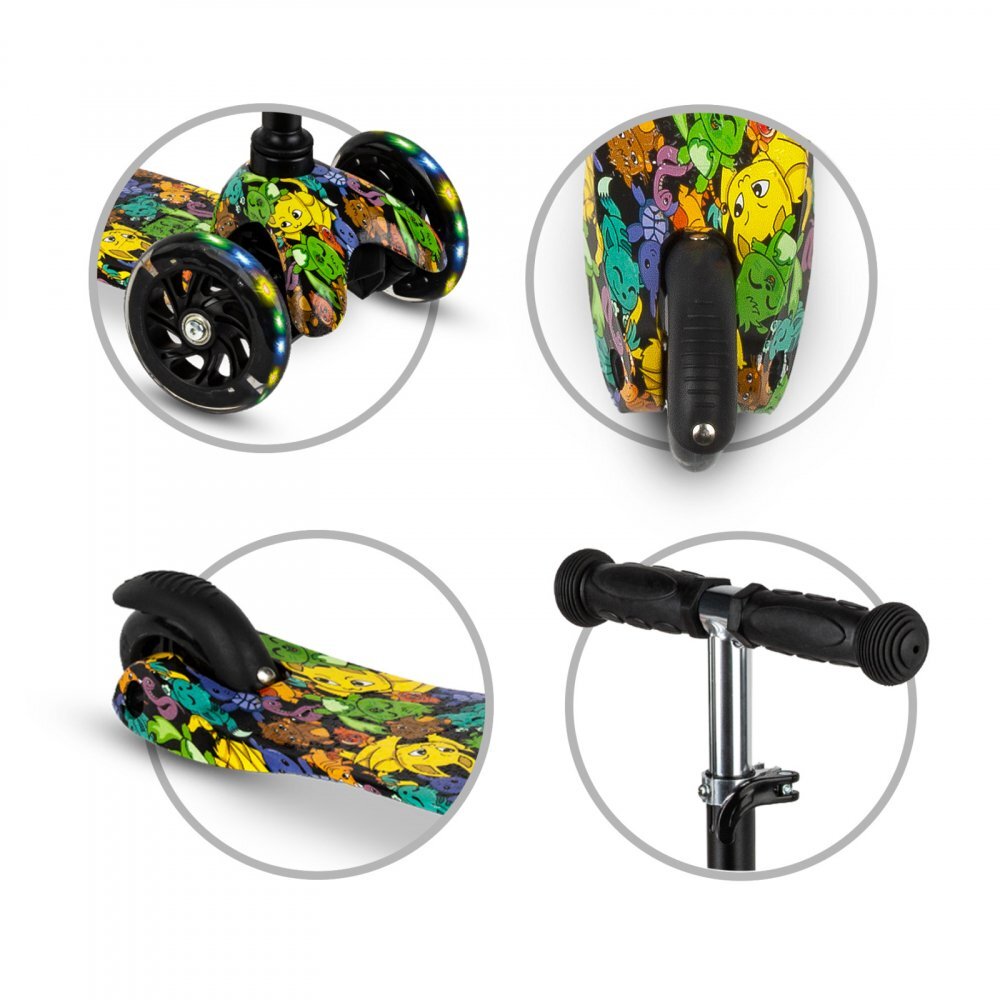 Kidwell Trotineta pentru copii Uno Orbital cu 3 roti ultra usoara 1.8 kg roti Led reglabila 3+ ani