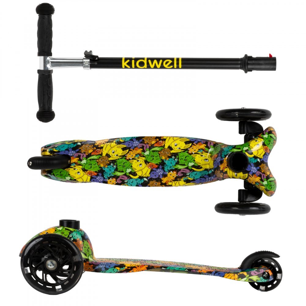 Kidwell Trotineta pentru copii Uno Orbital cu 3 roti ultra usoara 1.8 kg roti Led reglabila 3+ ani