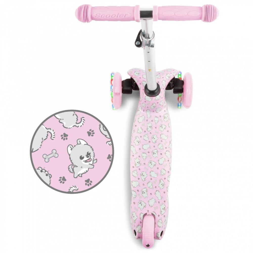 Kidwell Trotineta pentru copii Uno Puppy reglabila roti luminoase 3+ ani pana la 25 kg