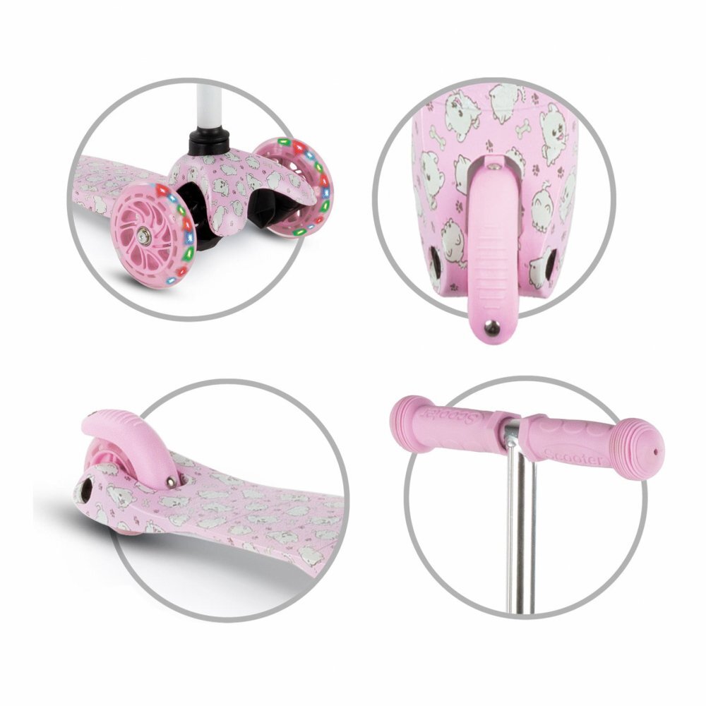 Kidwell Trotineta pentru copii Uno Puppy reglabila roti luminoase 3+ ani pana la 25 kg