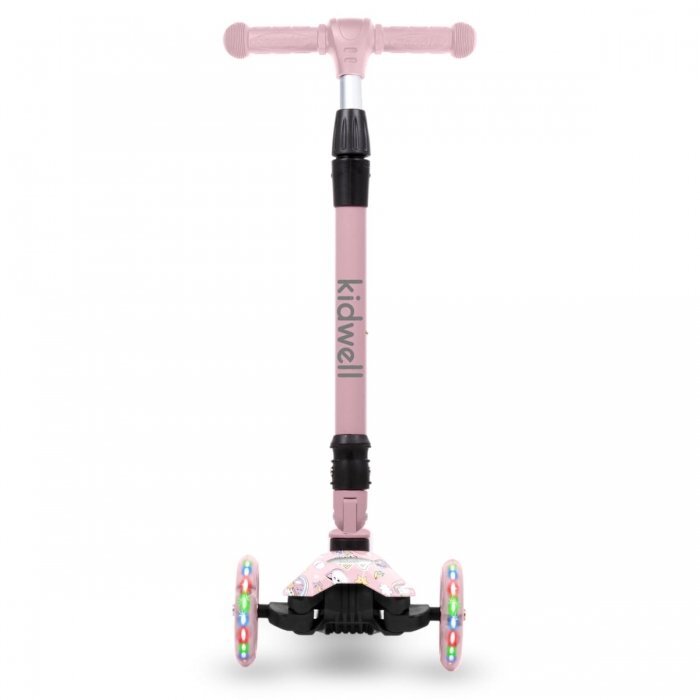 Kidwell Trotineta pentru copii Vento Unicorn pliabila cu suspensie roti cu led ghidon din aluminiu reglabil greutate admisa 50 kg varsta 3 ani+