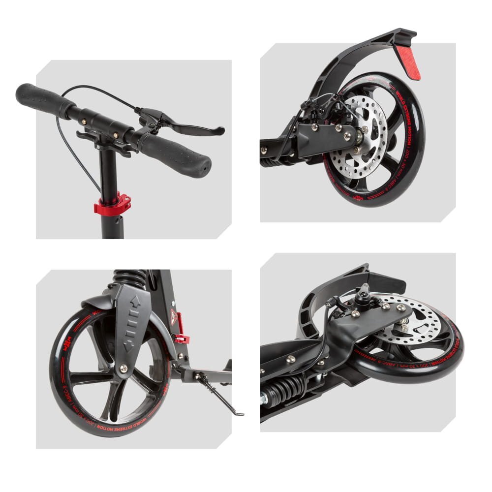 Kidwell Trotineta pliabila WXM RST-A02 frana pe disc roti 200 mm ABEC-9 2 amortizoare pana la 100 kg 6 ani +