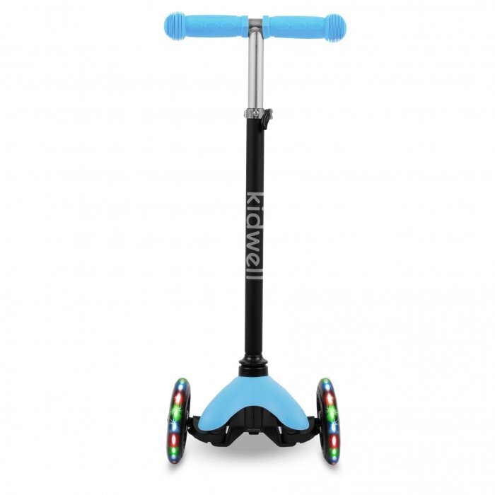 Kidwell Trotineta UNO blue 3 roti cu lumini LED ghidon reglabil din aluminiu greutate maxima 25 kg varsta 3 ani+