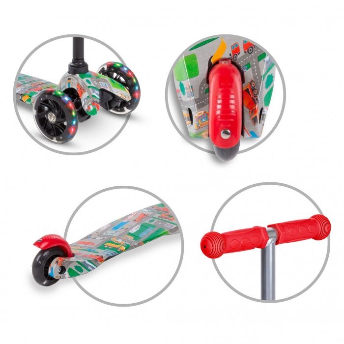 Kidwell Trotineta uno City lumini LED ghidon reglabil din aluminiu greutatea admisa 25 kg varsta 3 ani+