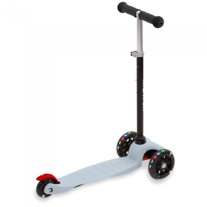 Kidwell Trotineta Uno Gri cu led ghidon din aluminiu reglabil greutate admisa 25 kg varsta 3 ani+
